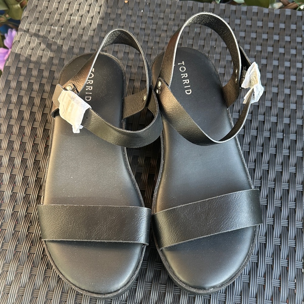 Torrid Black Ankle Strap Sandals